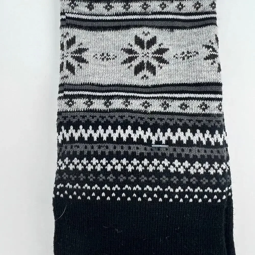 Charter Club Women's Knee High Winter Grey and Black Socks